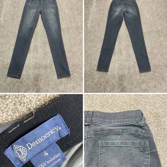 Democracy womens Ab Solution skinny jeans sz 4 gray jeans stretch denim - Picture 1 of 12